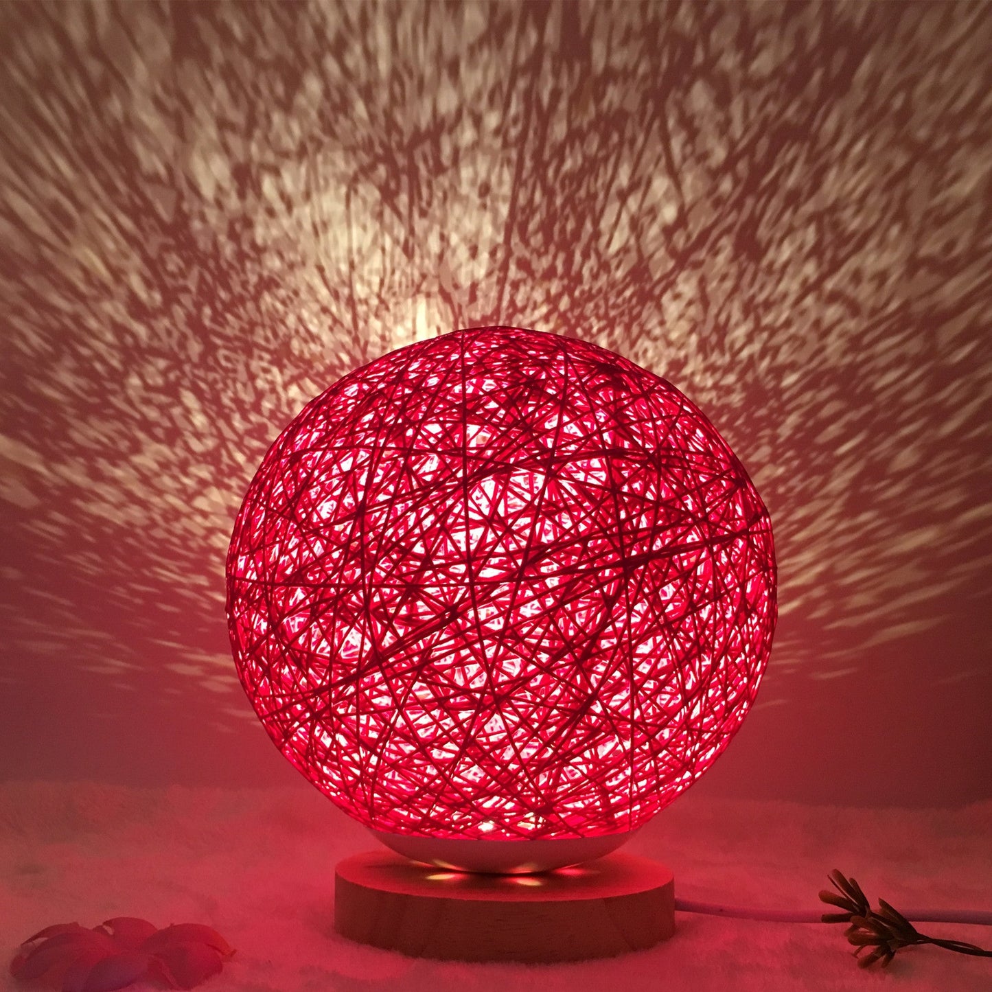Creative Linen Table Lamp Novel and Unique LED Intelligent Rattan Ball Lamp COMFYAPPLI