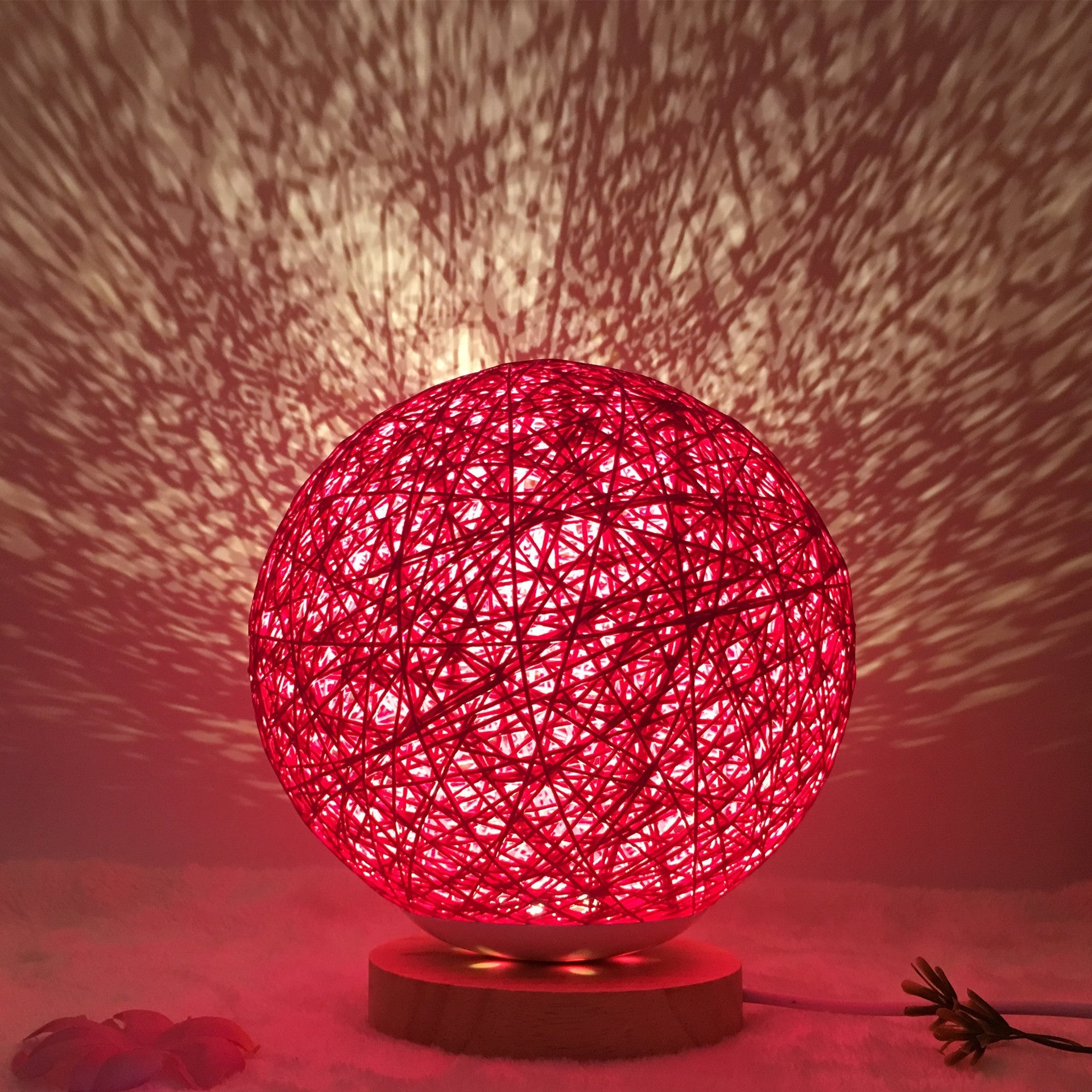 Creative Linen Table Lamp Novel and Unique LED Intelligent Rattan Ball Lamp COMFYAPPLI