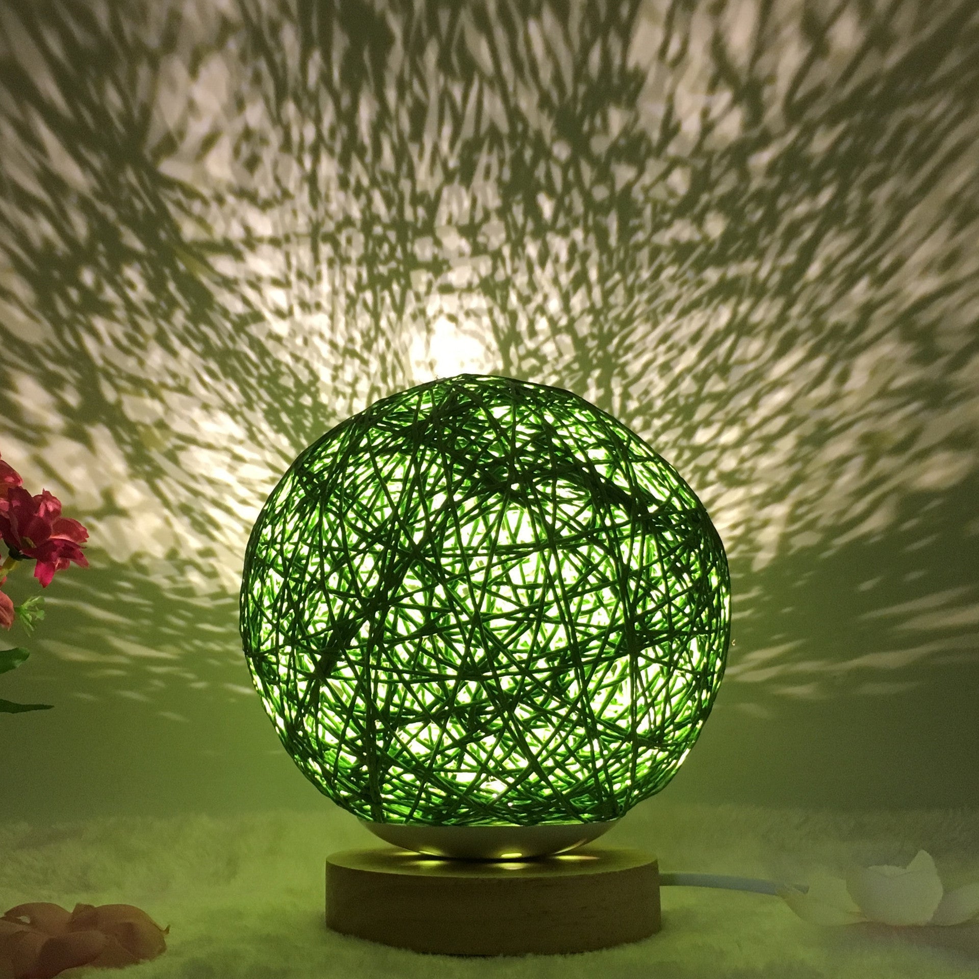 Creative Linen Table Lamp Novel and Unique LED Intelligent Rattan Ball Lamp COMFYAPPLI