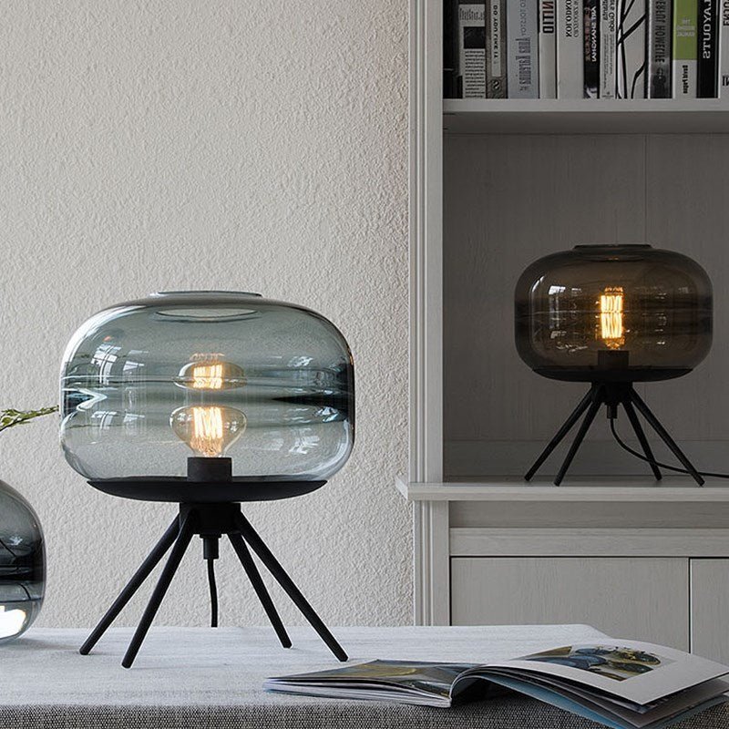 Hand-blown Art Lamps Creative Glass Lampshade Transparent Bedroom Bedside Table Lamp COMFYAPPLI