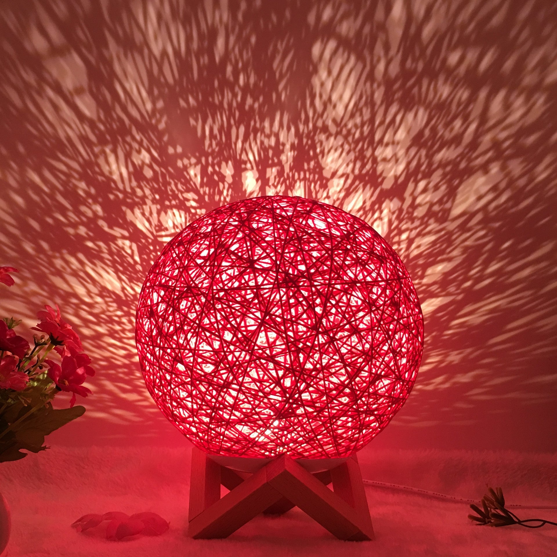 Creative Linen Table Lamp Novel and Unique LED Intelligent Rattan Ball Lamp COMFYAPPLI