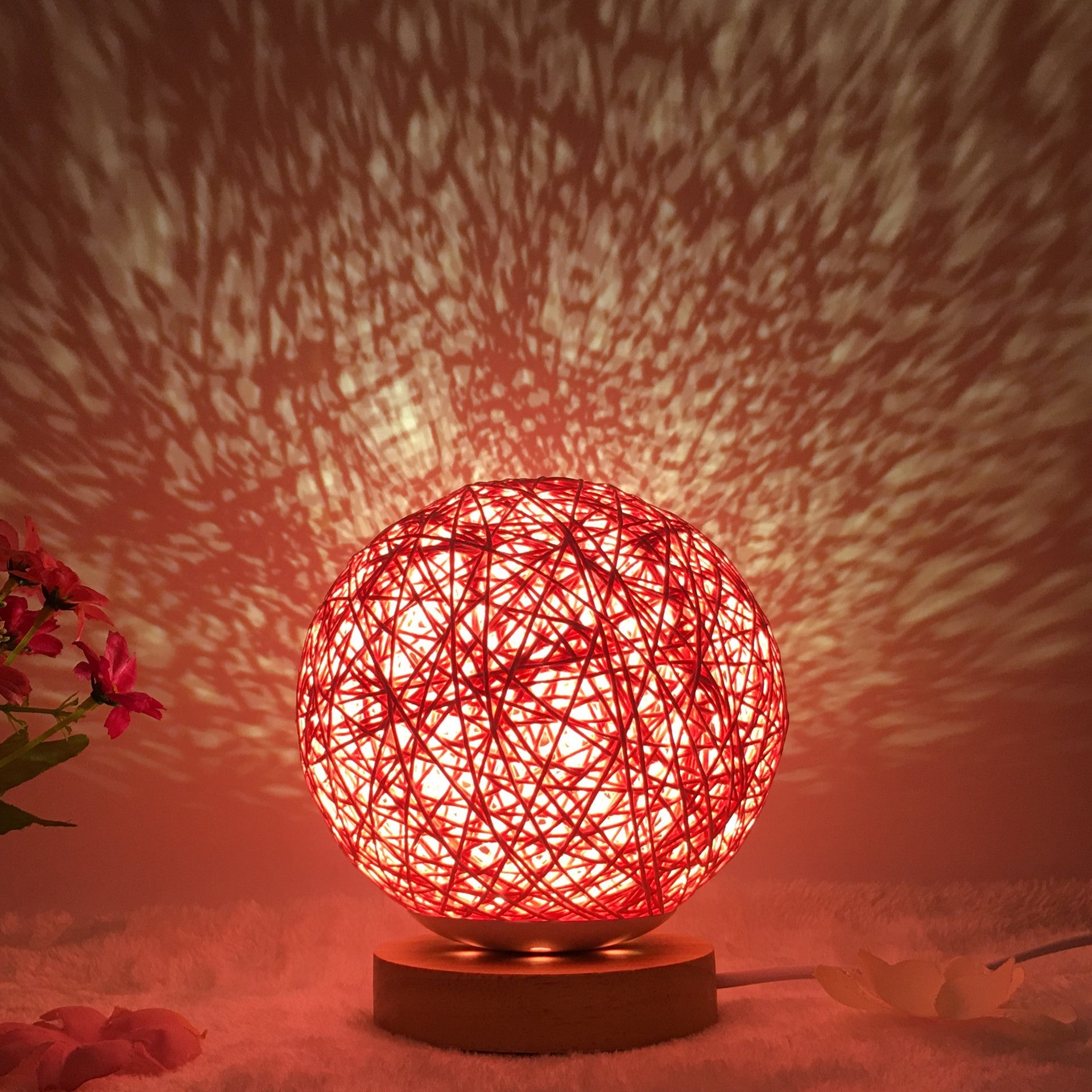 Creative Linen Table Lamp Novel and Unique LED Intelligent Rattan Ball Lamp COMFYAPPLI