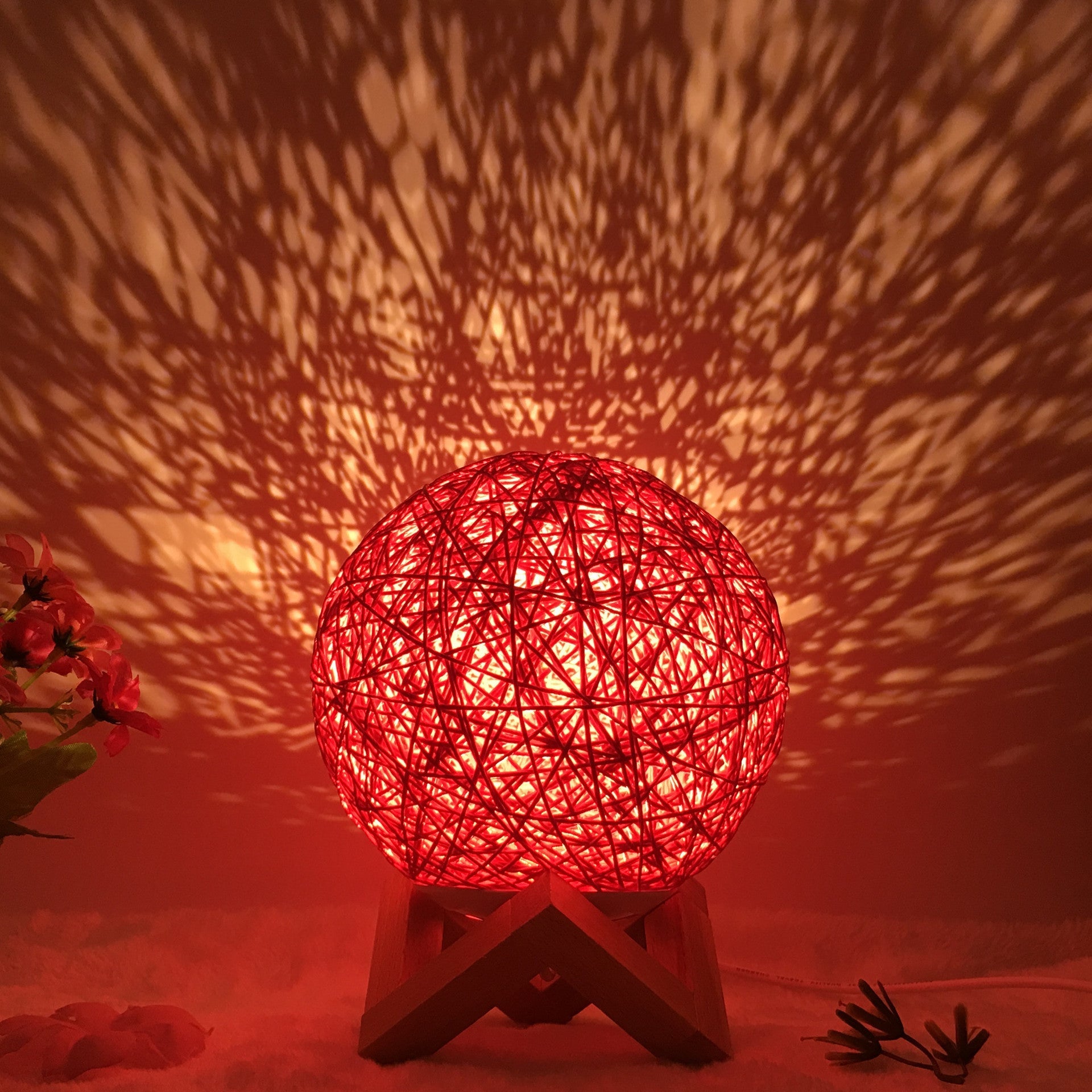 Creative Linen Table Lamp Novel and Unique LED Intelligent Rattan Ball Lamp COMFYAPPLI