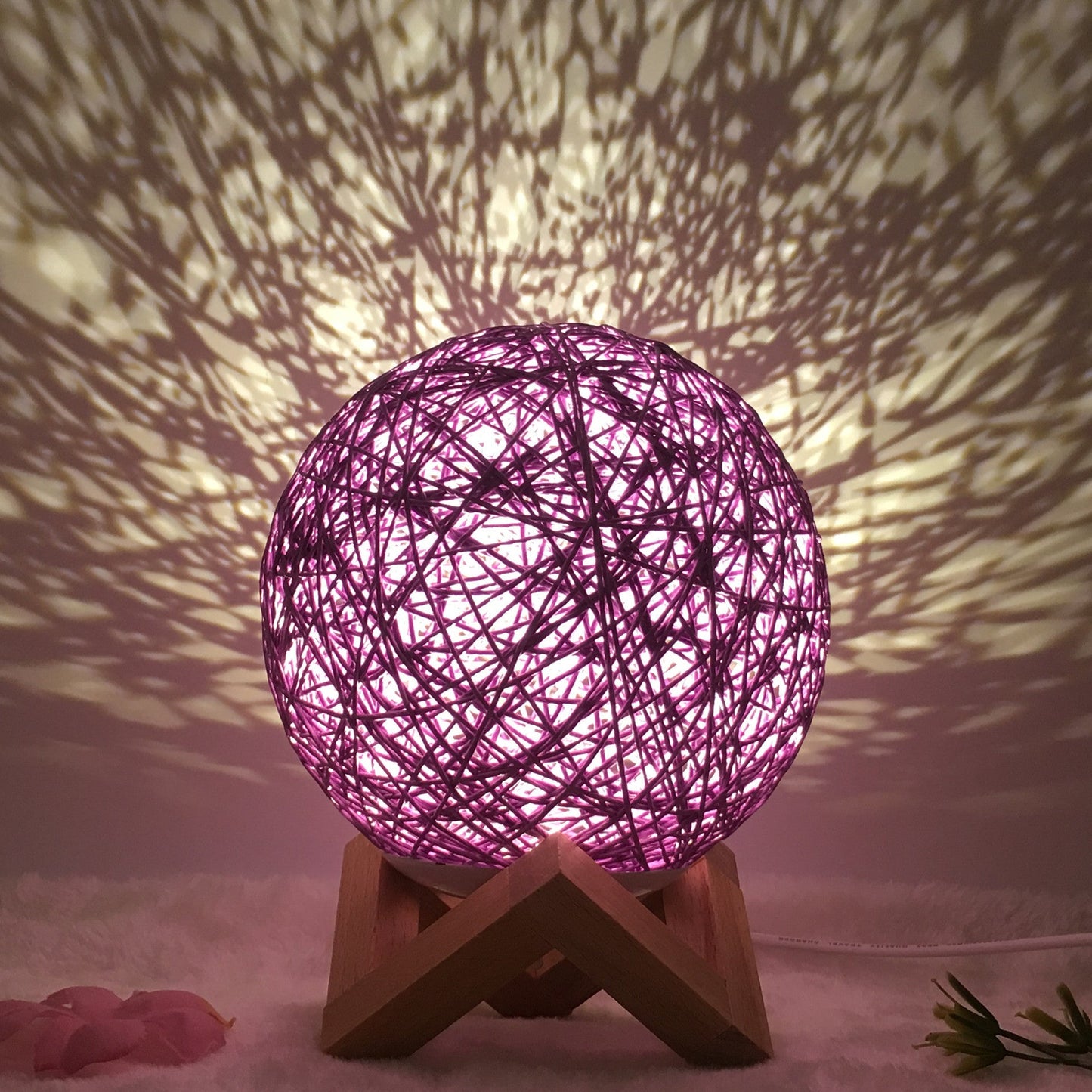 Creative Linen Table Lamp Novel and Unique LED Intelligent Rattan Ball Lamp COMFYAPPLI