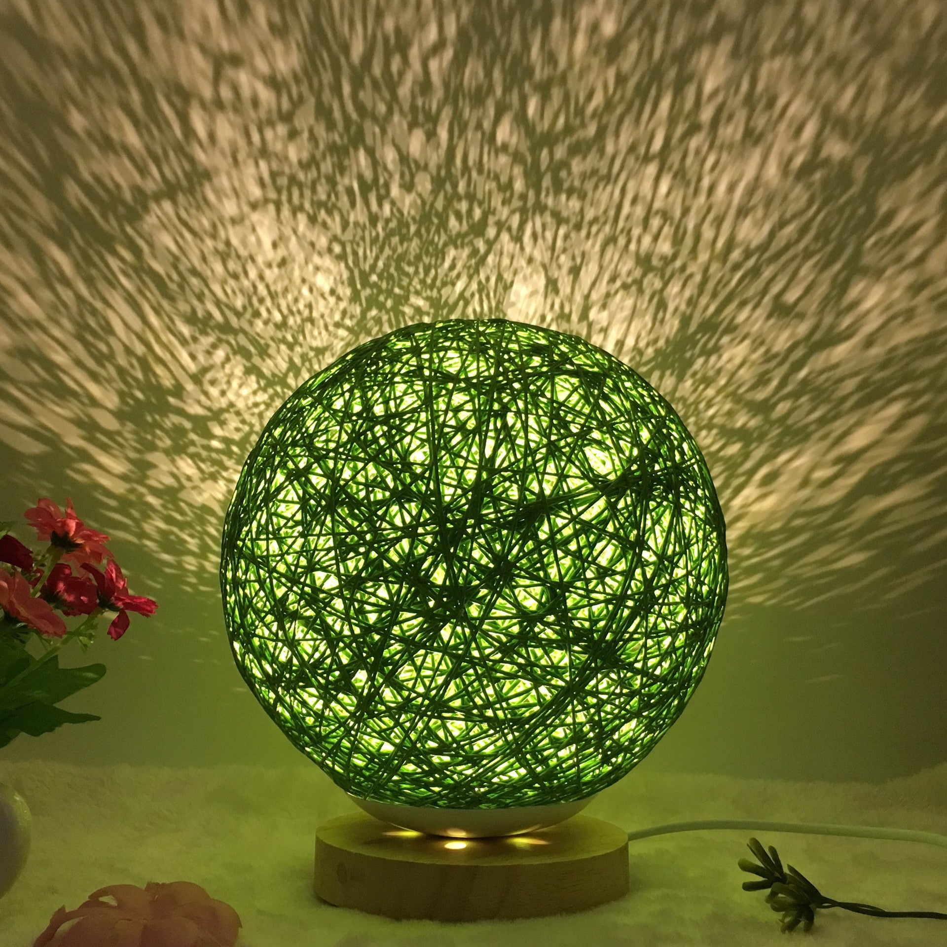 Creative Linen Table Lamp Novel and Unique LED Intelligent Rattan Ball Lamp COMFYAPPLI