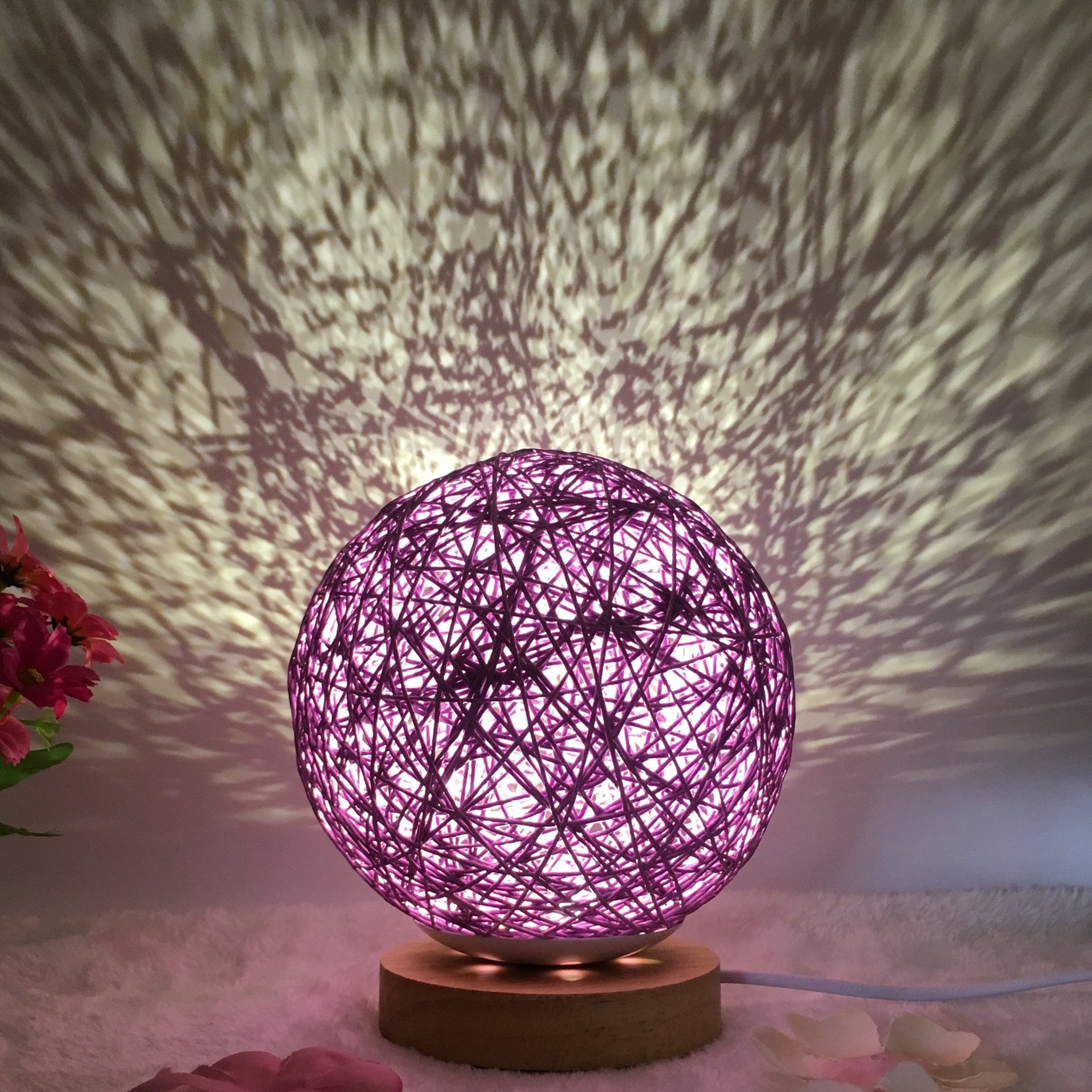 Creative Linen Table Lamp Novel and Unique LED Intelligent Rattan Ball Lamp COMFYAPPLI