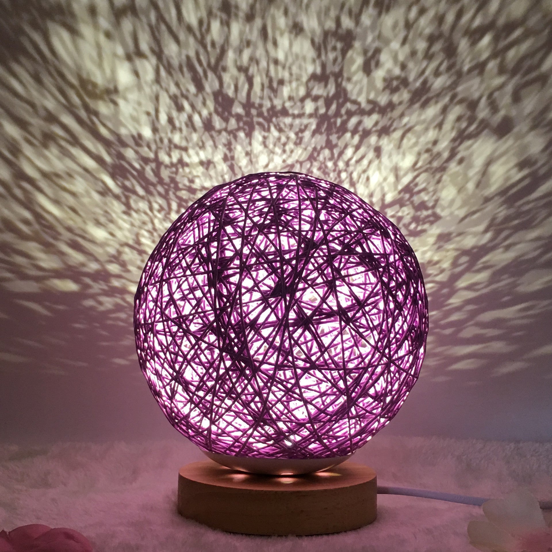 Creative Linen Table Lamp Novel and Unique LED Intelligent Rattan Ball Lamp COMFYAPPLI