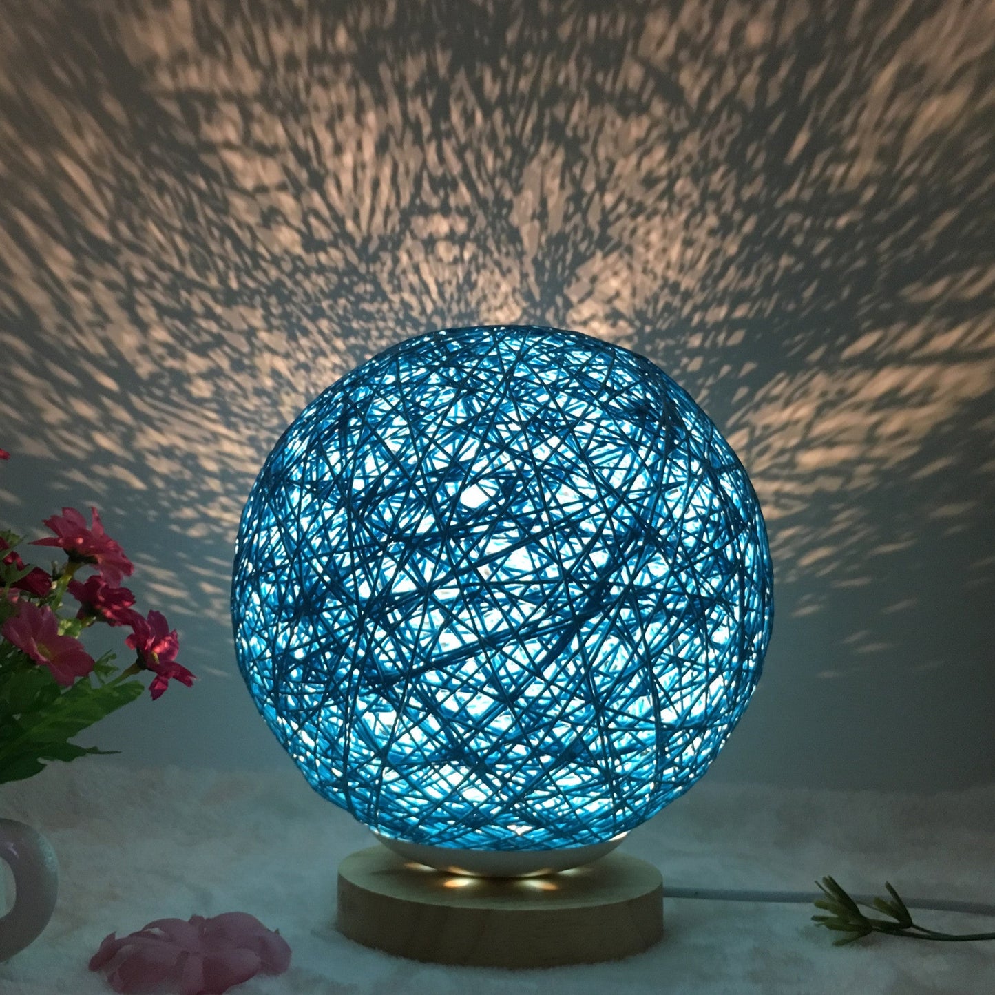 Creative Linen Table Lamp Novel and Unique LED Intelligent Rattan Ball Lamp COMFYAPPLI